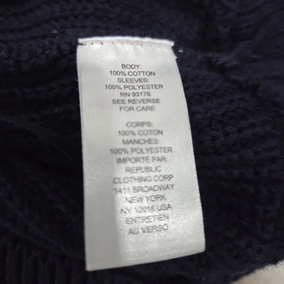 Industry Women's Navy Knit Top with Floral Sleeves Size S - Picture 9 of 10